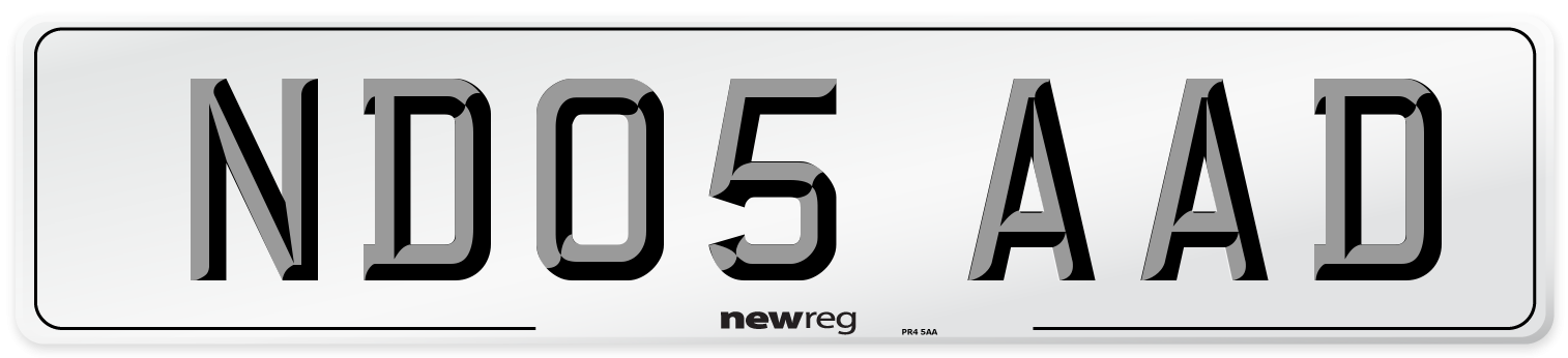 ND05 AAD Number Plate from New Reg